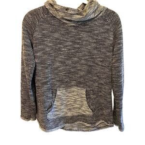 Kenzie Performance Black/White Pullover Long Sleeve Cowl Neck Knit Top Size S m